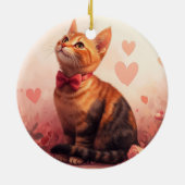 Décoration En Céramique Chat abyssinien avec Rose - Saint Valentin (Dos)