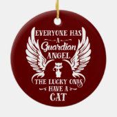 Décoration En Céramique Chat animal gardien ange (Dos)