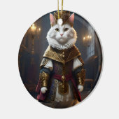 Décoration En Céramique Chat blanc Renaissance, (Gauche)