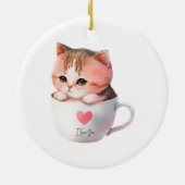 Décoration En Céramique Chat Chibi Rose Pâté Kawaii (Dos)