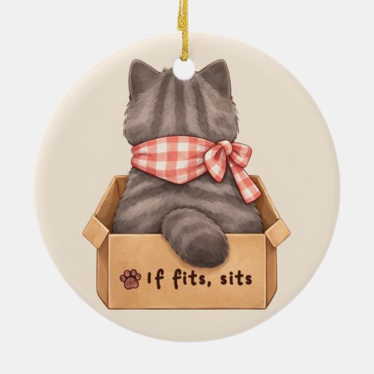 Décoration En Céramique Chat dans la boîte (Dos)