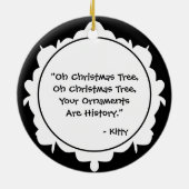 Décoration En Céramique Chat dans l'arbre de Noël drôle Personnalisé (Dos)