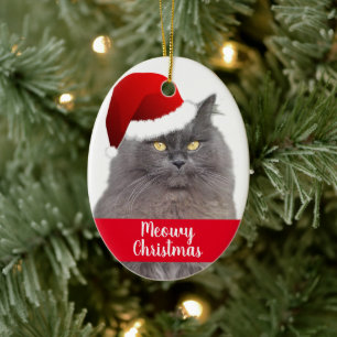 Décoration En Céramique Chat de marionnettes personnalisé de Noël