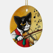 Décoration En Céramique Chat de musique violon (Droite)