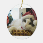 Décoration En Céramique chat de Noël (Gauche)