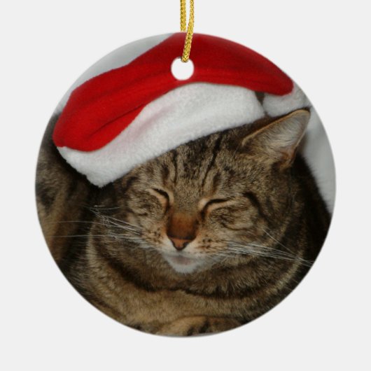 Décoration En Céramique Chat de Noël (Devant)
