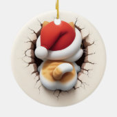 Décoration En Céramique Chat de Noël Effet 3D NON 3D Réel (Dos)