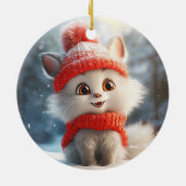 Décoration En Céramique Chat de Noël mignon (Dos)