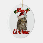 Décoration En Céramique Chat de ragondin du Maine de Joyeux Noël (Droite)