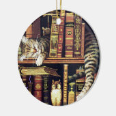 Décoration En Céramique Chat dormir dans la bibliothèque (Gauche)