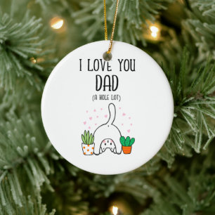 Décoration En Céramique Chat Drôle Je T'Aime Papa Un Trou Beaucoup