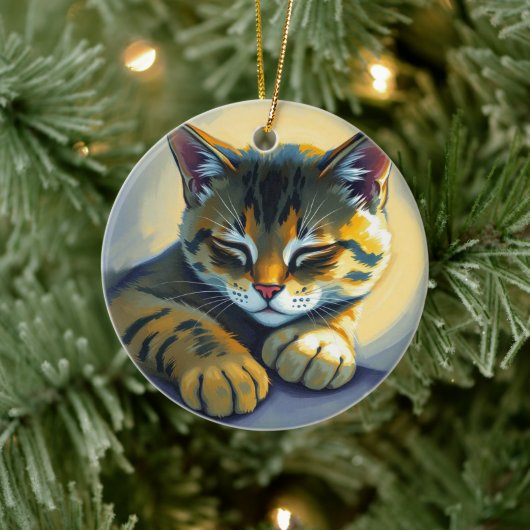 Décoration En Céramique Chat endormi (Arbre)