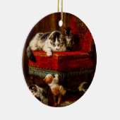 Décoration En Céramique Chat et chatons Jouer avec chaise (Droite)