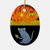 Décoration En Céramique Chat et souris (Devant)