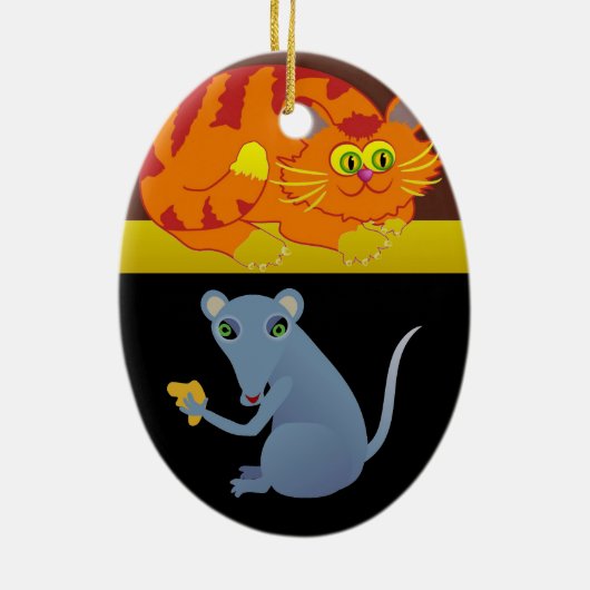 Décoration En Céramique Chat et souris (Dos)