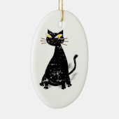 Décoration En Céramique Chat gras noir désossé (Droite)
