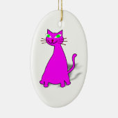 Décoration En Céramique Chat gras rose (Droite)