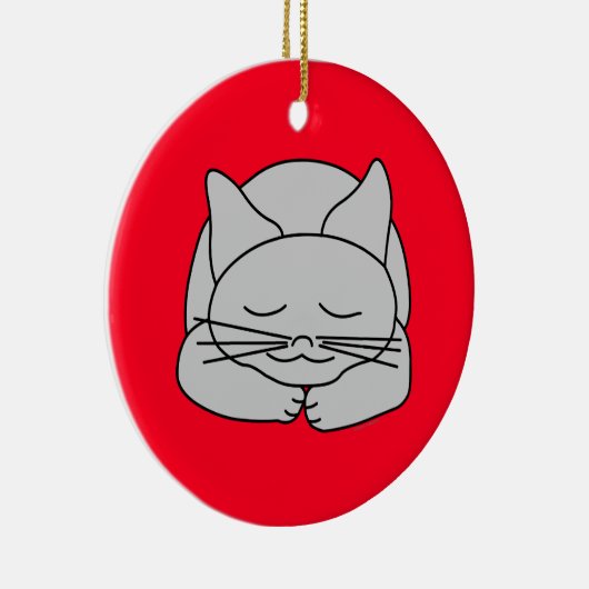 Décoration En Céramique Chat gris dormant (Droite)