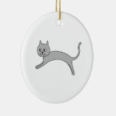 Décoration En Céramique Chat gris sautant (Droite)