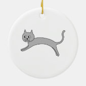 Décoration En Céramique Chat gris sautant (Dos)
