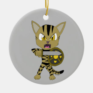 Décoration En Céramique Chat guerrier Chibi