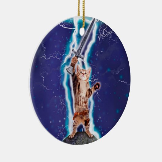 Décoration En Céramique Chat guerrier tonnerre (Droite)