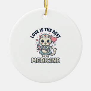 Décoration En Céramique Chat infirmière mignonne L'amour est la meilleure 