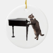 Décoration En Céramique Chat Jouer Piano (Dos)