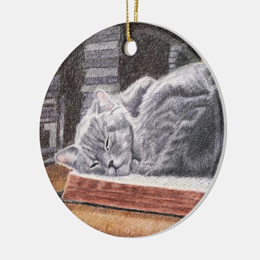 Décoration En Céramique Chat Librairie (Gauche)