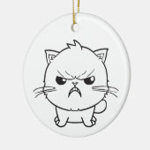 Décoration En Céramique Chat mignon en colère qui baisait. (Gauche)