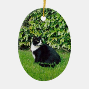 Décoration En Céramique Chat noir et blanc