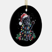 Décoration En Céramique Chat noir Noël Chapeau de Noël Meowy Noël (Droite)