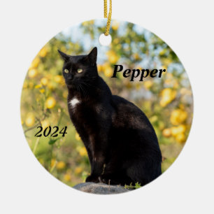 Décoration En Céramique Chat noir personnalisé