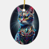 Décoration En Céramique Chat Paré de Bijoux (Devant)