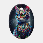 Décoration En Céramique Chat Paré de Bijoux (Dos)