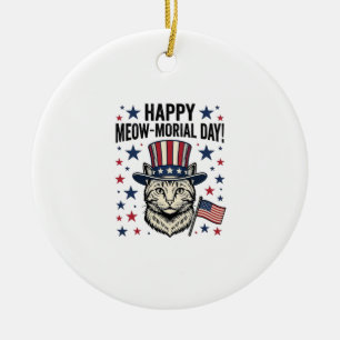 Décoration En Céramique Chat patriotique Meow-morial Day Conception vector