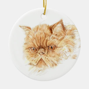 Décoration En Céramique chat persan de gingembre