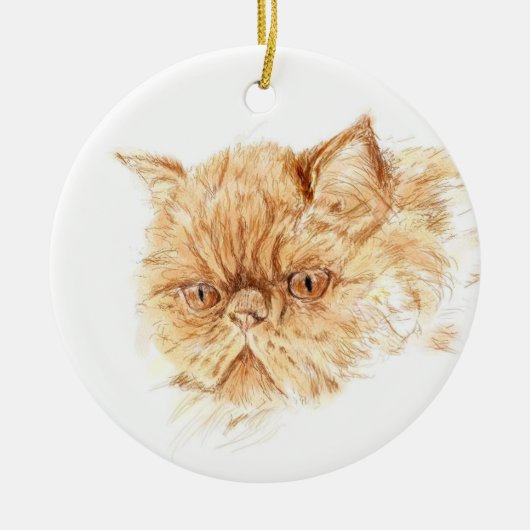 Décoration En Céramique chat persan de gingembre (Devant)