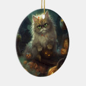 Décoration En Céramique Chat perse d'Halloween avec effroi Citrouille (Droite)