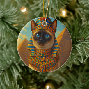Décoration En Céramique Chat royal égyptien pharaon dans le désert