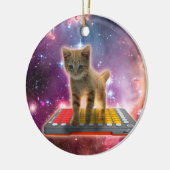 Décoration En Céramique Chat sur synthétiseurs dans l'espace (Gauche)