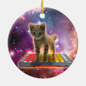 Décoration En Céramique Chat sur synthétiseurs dans l'espace (Dos)
