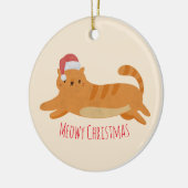 Décoration En Céramique Chat Tabby Jaune Noël (Gauche)