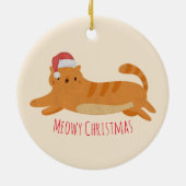 Décoration En Céramique Chat Tabby Jaune Noël (Dos)