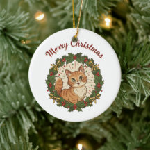 Chat Vintage Joyeux Noël Chat Rétro