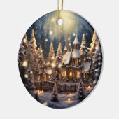 Décoration En Céramique Château de fée de Noël inspiré (Gauche)