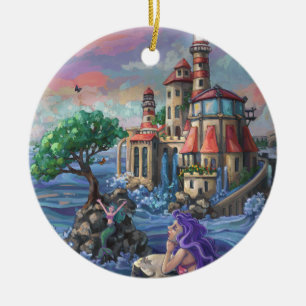 Décoration En Céramique Château de Mermaid