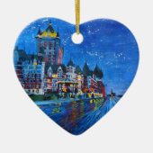 Décoration En Céramique Château Frontenac Québec Canada par nuit (Devant)