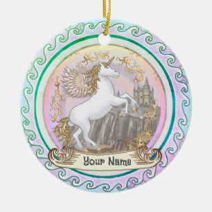 Décoration En Céramique Château Licorne Pegasus