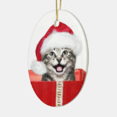 Décoration En Céramique chaton de Noël (Gauche)